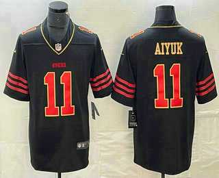 Men%27s San Francisco 49ers #11 Brandon Aiyuk White Gold Fashion Vapor Limited Stitched Jersey